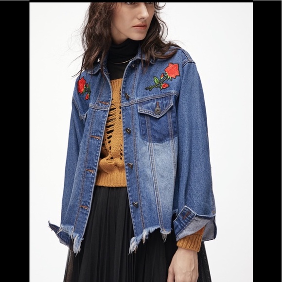 Flower patch denim jacket - Picture 4 of 5